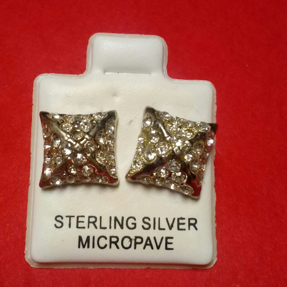 Sterling Silver Micropave Earrings